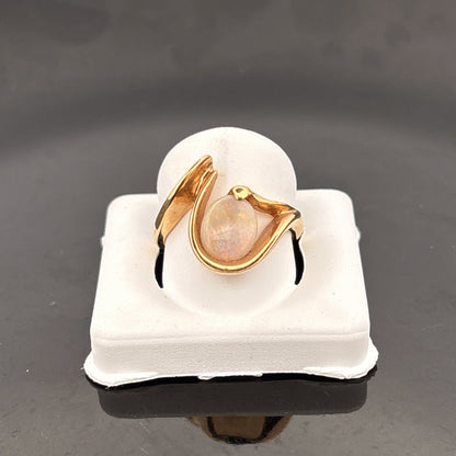 14k Ausralian Opal Ring, 10x8mm, 5.49gr, Size 6 1/2