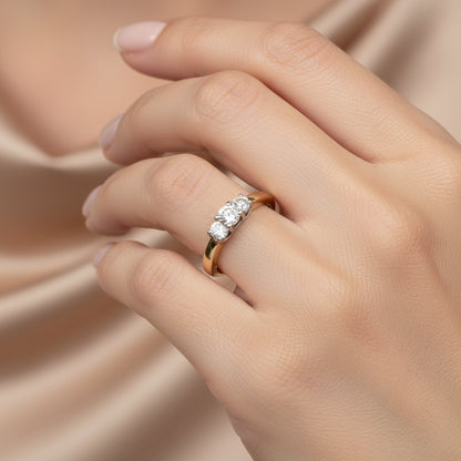 14k 2-Tone Gold Diamond Ring, 1/2cttw, GH, SI1, Size 7