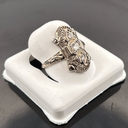 18K Antique Diamond Ring, 1/5cttw, GH, SI1, 3.12gr