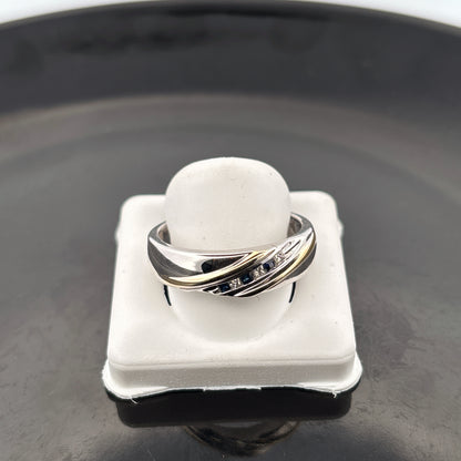 14k Diamond & Sapphire Mens Ring, 6.85gr, Size 12