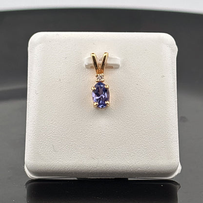 14K Tanzanite & Diamond Pendant, 0.67gr