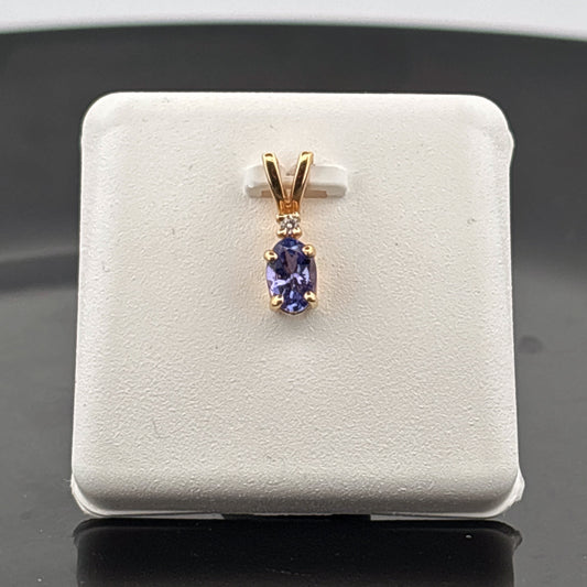 14K Tanzanite & Diamond Pendant, 0.67gr