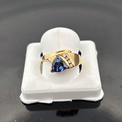14K Tanzanite & Diamond Ring, GH, SI - 4.2gr