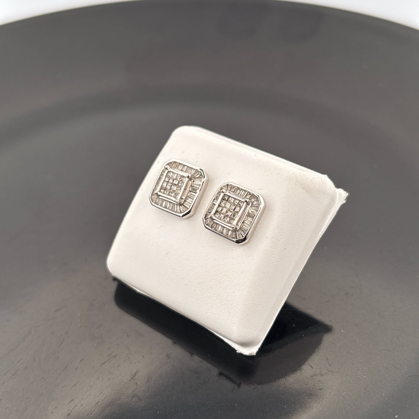 14K Diamond Stud Earrings, 1 cttw, JK, I1, 3.08gr