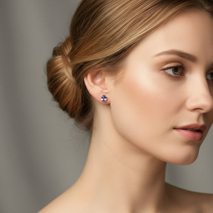 14K Tanzanite Earrings, 6.5x4.25mm - 1.16gr